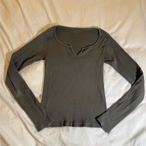 John Galt Green Long Sleeve Women's Top